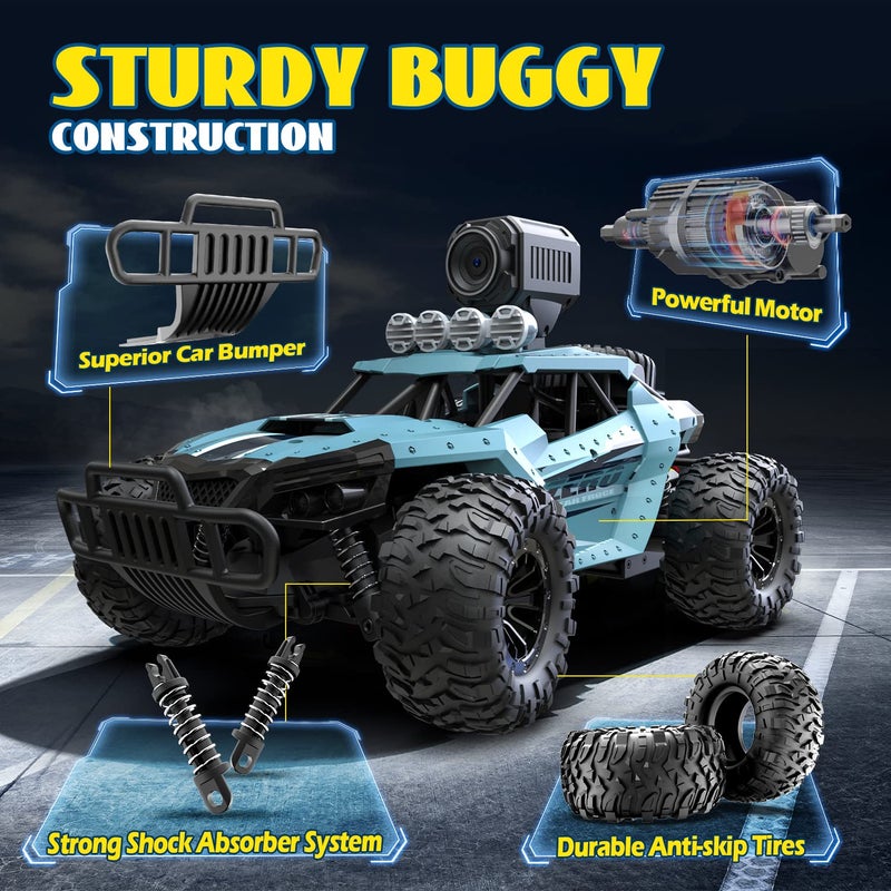 DEERC RC Cars DE36W Remote Control Car with 1080P HD FPV Camera, 1/16 Off-Road High Speed Monster Trucks for Kids Adults 60 Min Play - Image 5